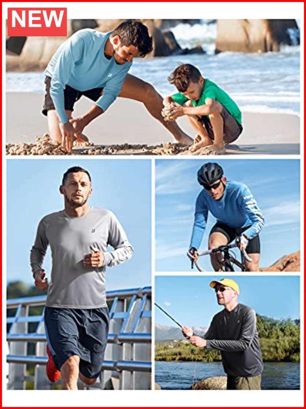 Upf 50+ Long Sleeve Rash Guard Uv Protection Shirt For Men Fishing Hiking View 4